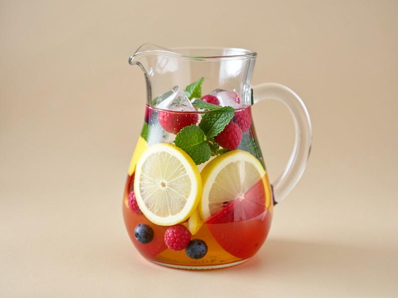 Jarra de água saborizada com frutas e hortelã