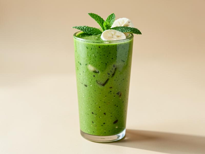 Smoothie verde detox em copo alto