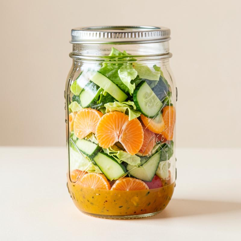 Salada no pote: Refrescante + Molho Cítrico