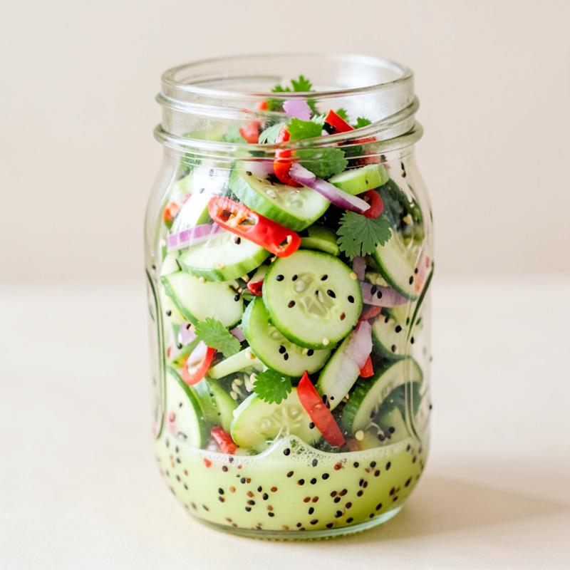 Salada no pote: Thai de Pepino
