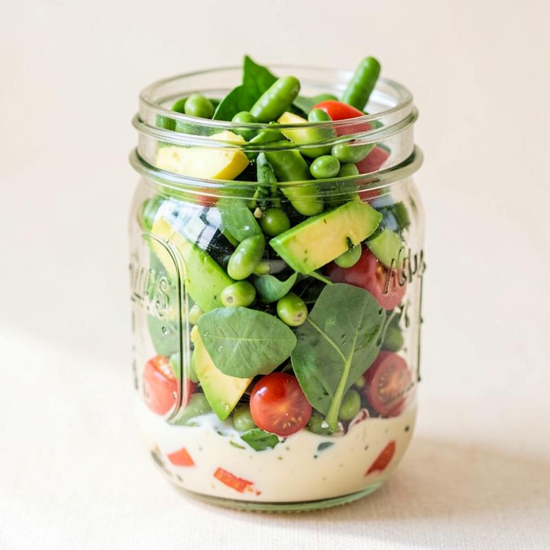 Salada no pote: Edamame e Abacate