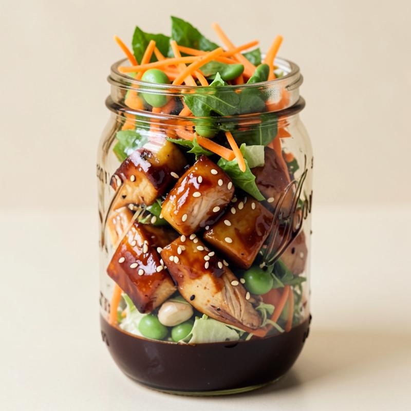 Salada no pote: Frango Teriyaki